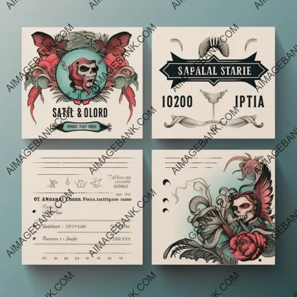 Intricate and expressive tattoo and piercing business card ad vector