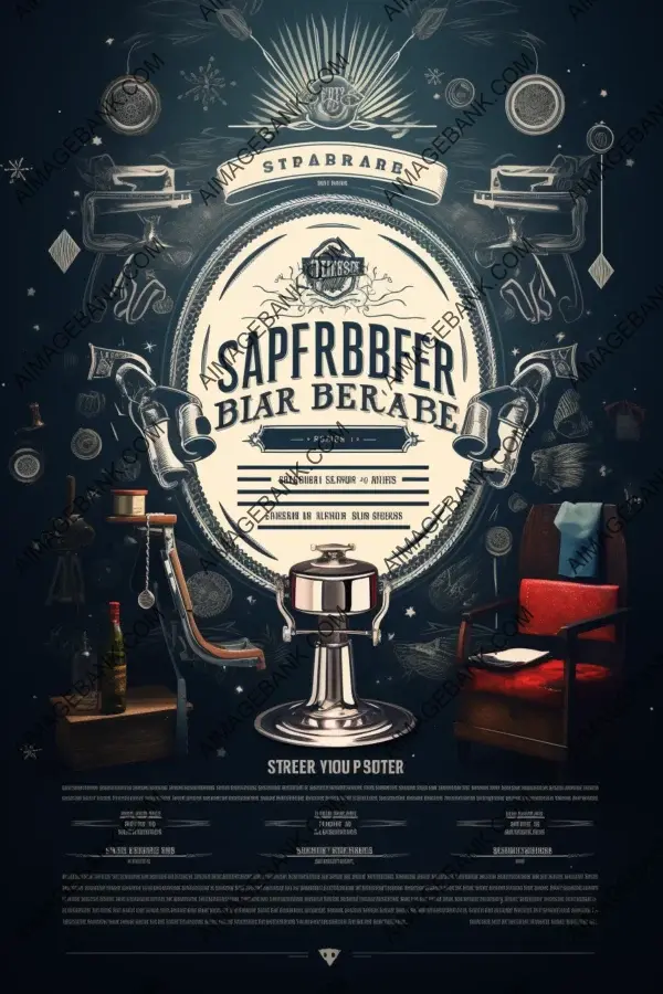 Stylish flyer design for a barber shop with captivating texts and labels