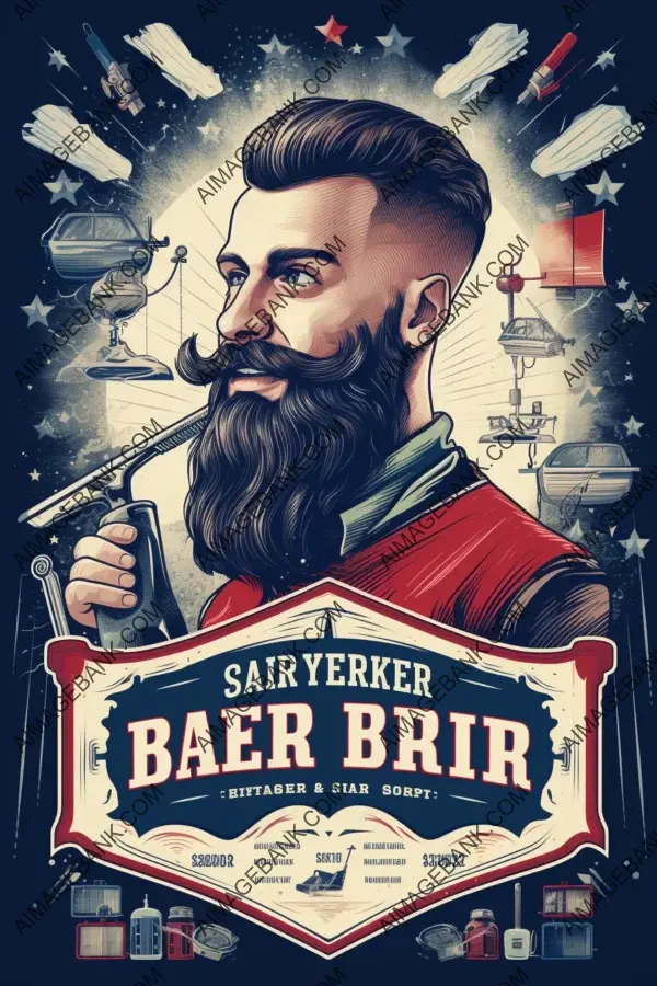 Contemporary flyer design for a barber shop featuring unique texts and labels