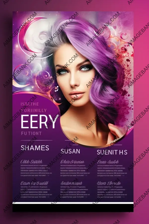 Sophisticated flyer design with a beauty salon theme featuring engaging texts