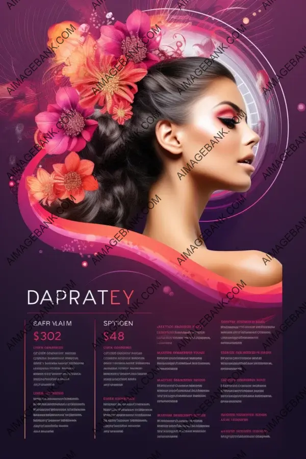 Appealing flyer design with a beauty salon theme incorporating attractive texts