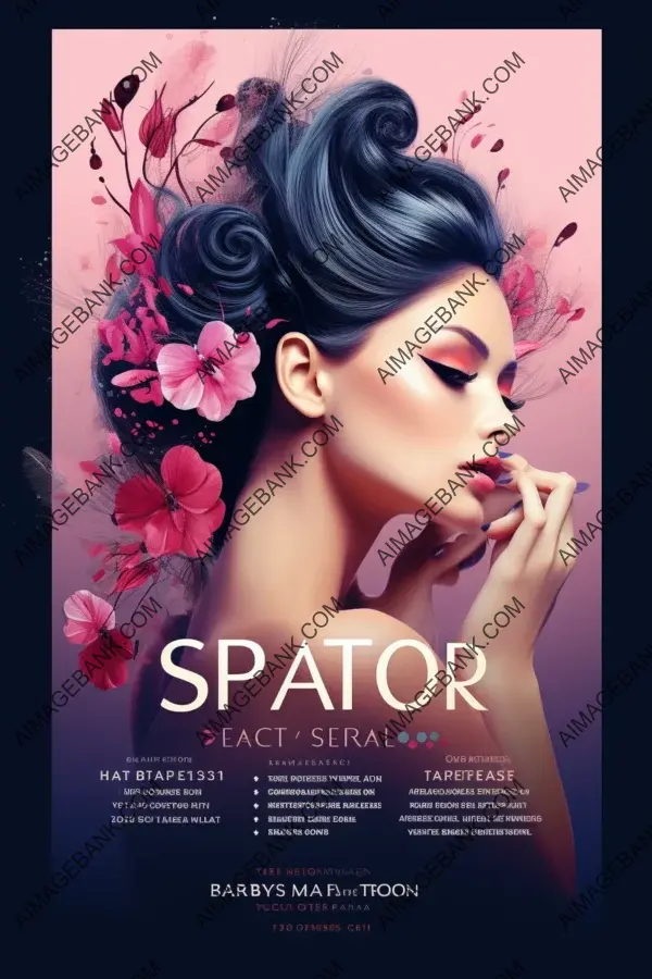 Modern flyer design with a beauty salon theme and intriguing texts