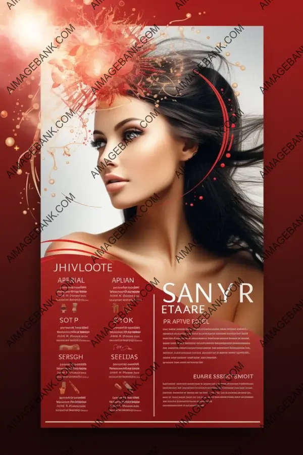 Chic flyer design with a beauty salon theme featuring unique texts