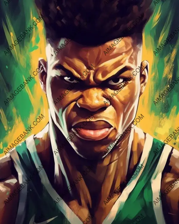 Giannis Antetokounmpo: Vibrant and Expressive Caricatures