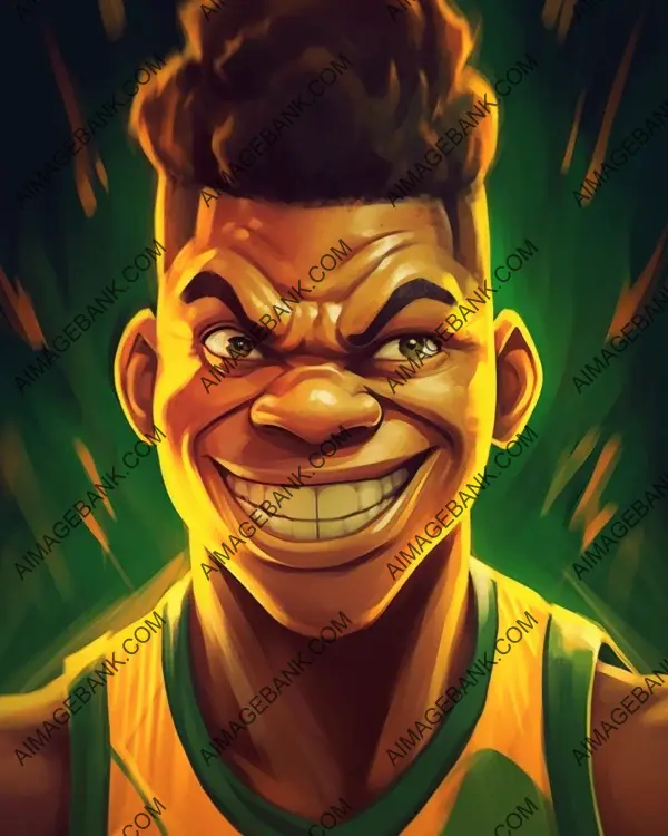 Giannis Antetokounmpo: Dynamic and Vibrant Caricatures