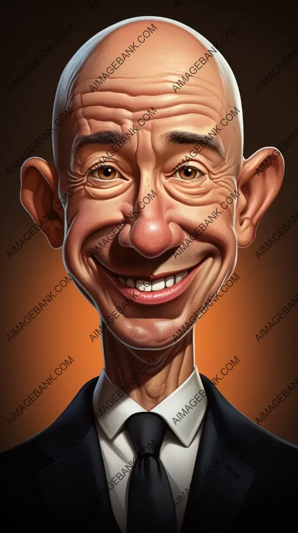 Jeff Bezos: Rough-Edged Caricature Style