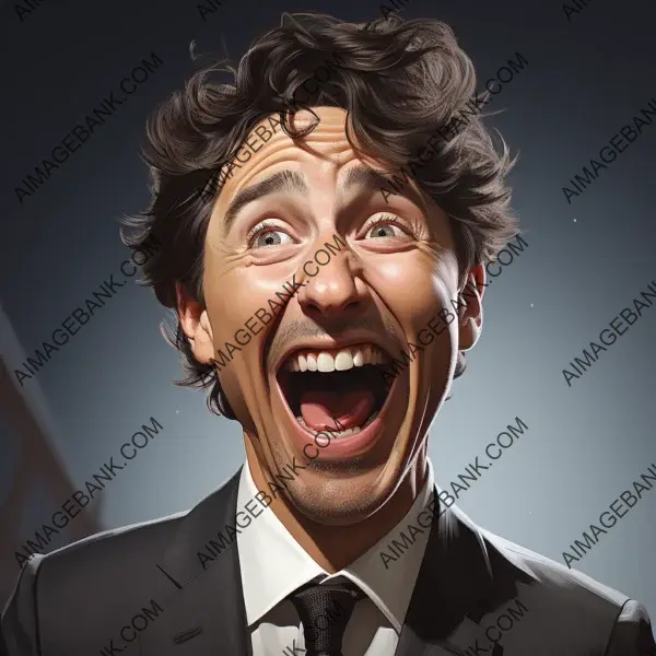 Justin Trudeau: Striking Caricatures on a White Background