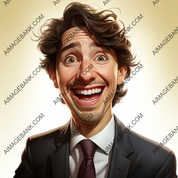 Justin Trudeau: Expressive Caricatures on a White Background