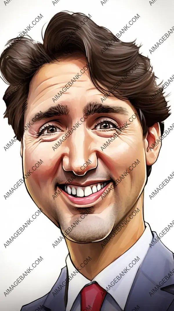 Justin Trudeau: Quick and Striking Caricatures on a White Background