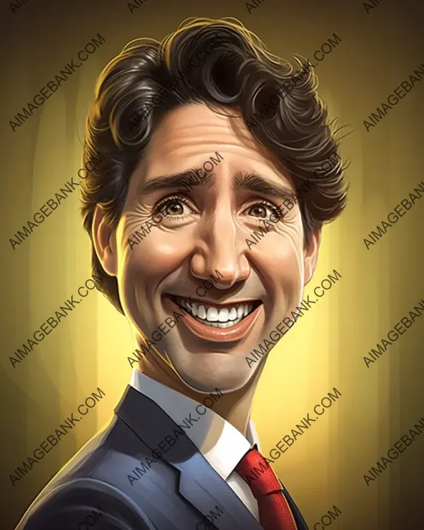 Justin Trudeau: Playful and Eye-Catching Caricatures in Vibrant Style