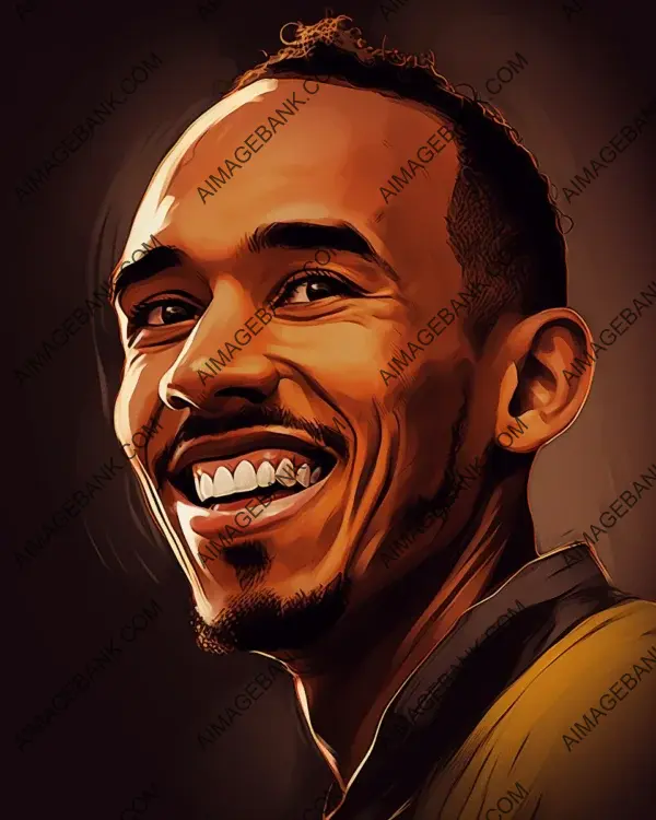 Lewis Hamilton: Lively and Expressive Caricatures in Vibrant Style