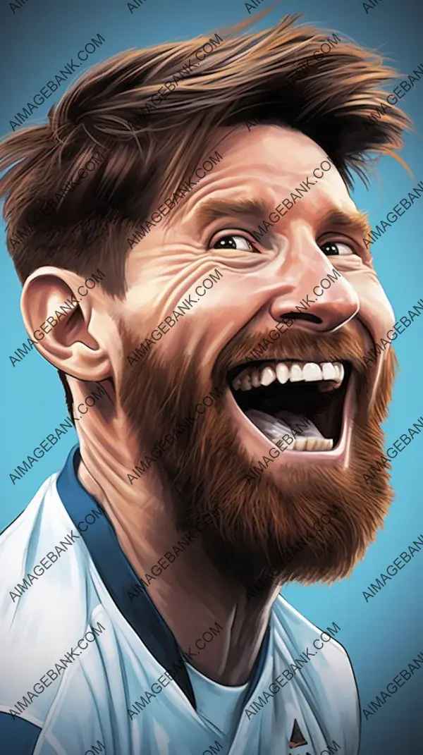 Lionel Messi: Vibrant and Dynamic Caricatures with Flair