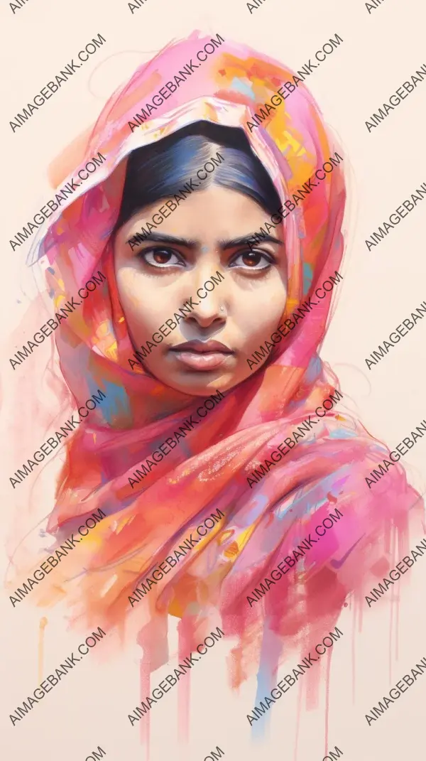 Malala Yousafzai: Vibrant and Dynamic Caricatures with Flair