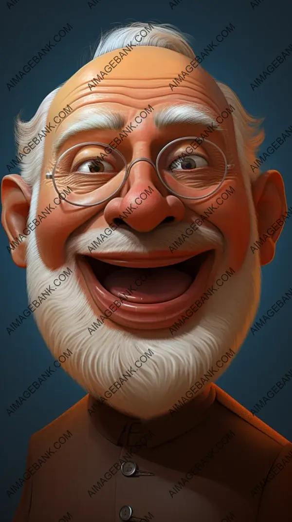 Narendra Modi: Vibrant and Expressive Caricature Style