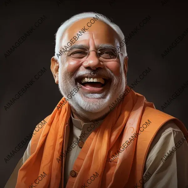 Narendra Modi: Captivating Caricatures on a White Background