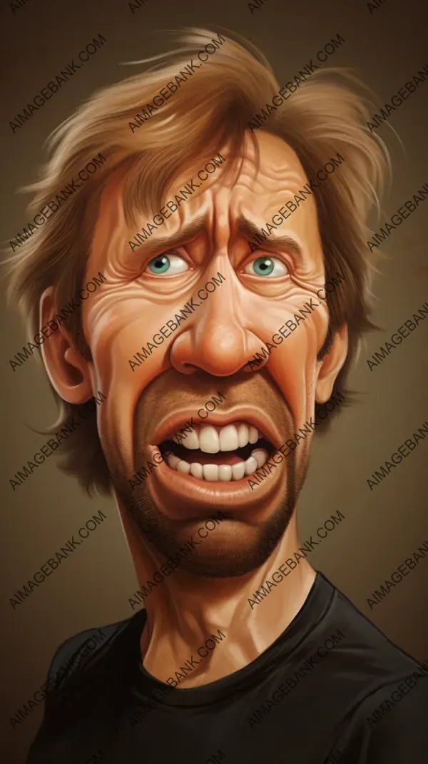 A Quick Encounter: Chuck Norris in an Exaggerated Caricature