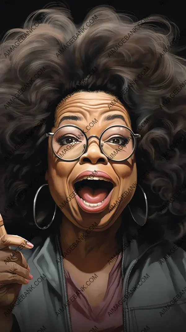 A Quick Encounter: Over exaggerated Caricature of Oprah Winfrey