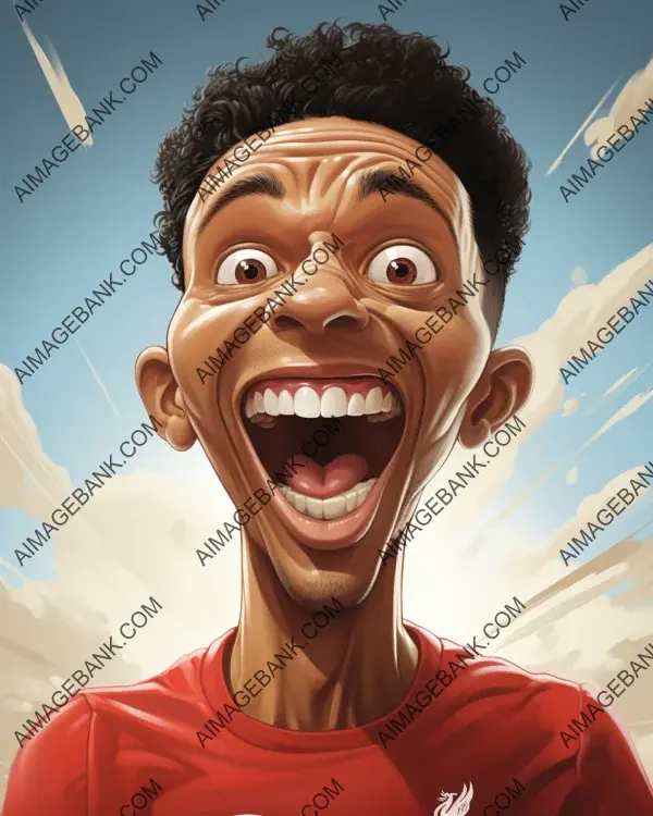 Unique Style in Caricature: Trent Alexander-Arnold in Focus