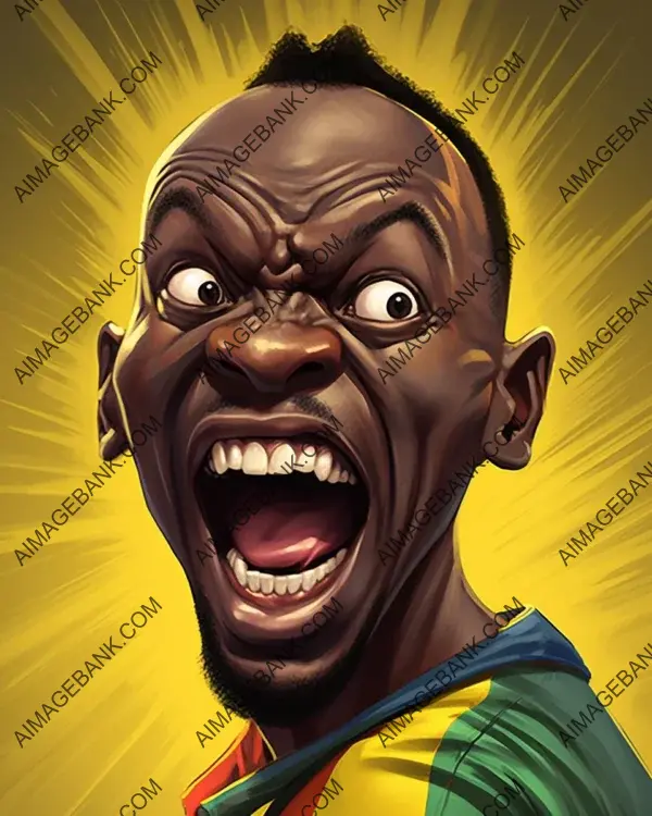 Vibrant Caricatures: Usain Bolt&#8217;s Unique Style and Athleticism