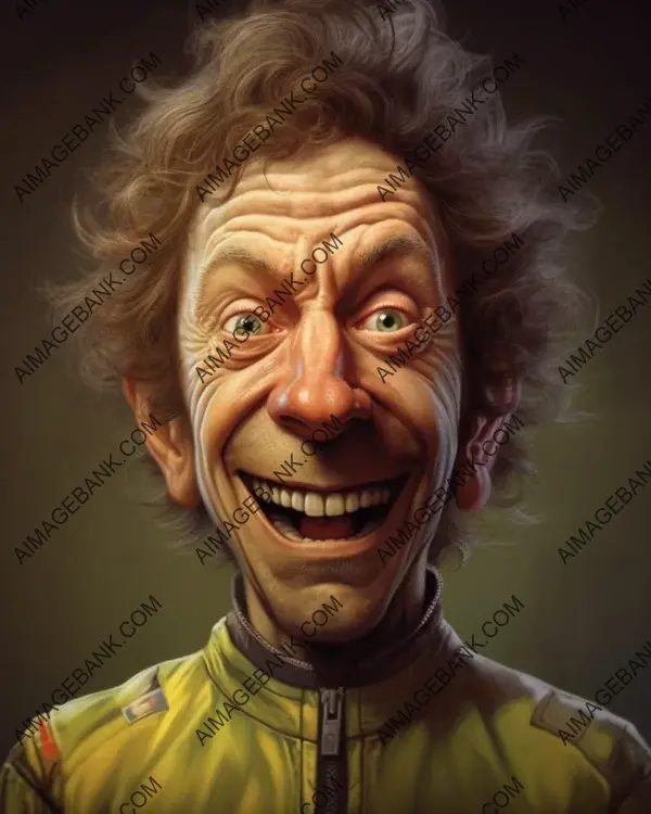 Vibrant Caricature: Valentino Rossi&#8217;s Style and Racing Achievements