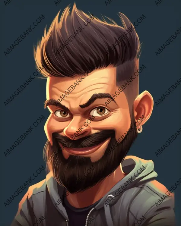 Virat Kohli&#8217;s Style and Cricket Prowess: Vibrant Caricatures in Focus