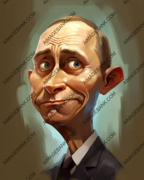 Vladimir Putin&#8217;s Style: Vibrant Caricature in Focus