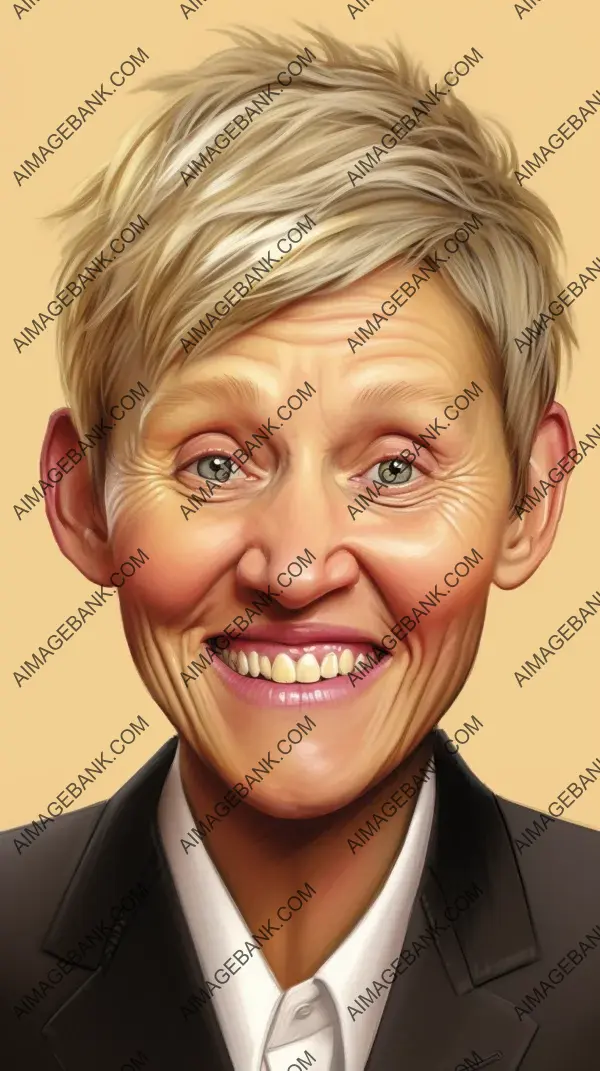 Ellen DeGeneres: Exaggerated and Lively Caricatures