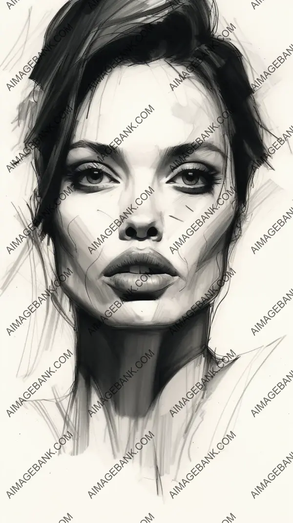 Angelina Jolie: Bold and Dramatic Exaggerated Artworks