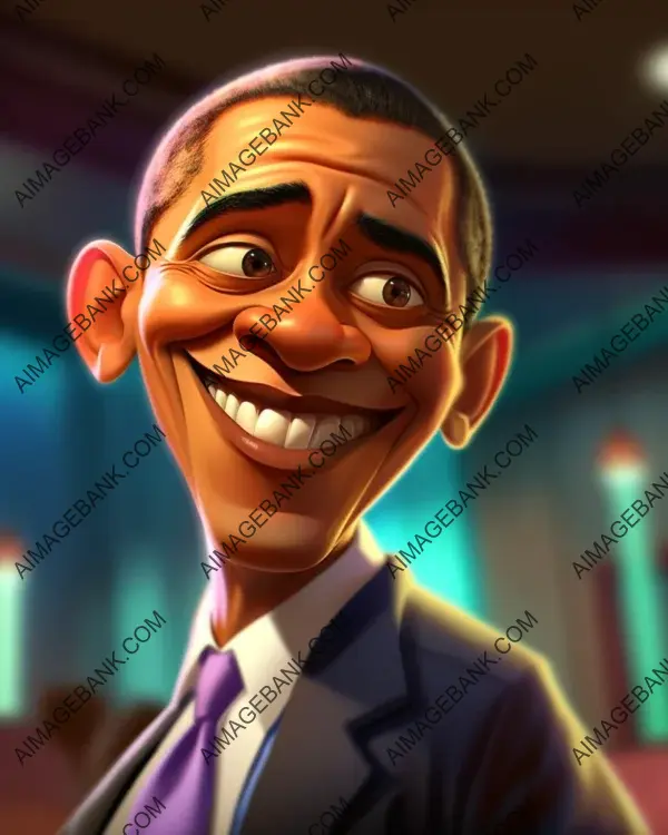 Barack Obama: Dynamic and Vibrant Caricatures in Focus