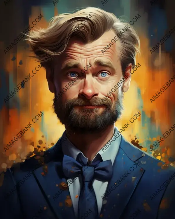 Mastering Digital Art Techniques for a Vibrant Caricature of Christopher Nolan