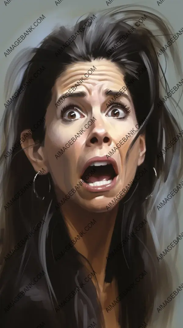 Sandra Bullock: Exaggerated Caricature by the Boardwalk