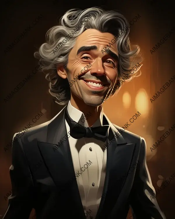 Digital Art Techniques for a Caricature of Andrea Bocelli