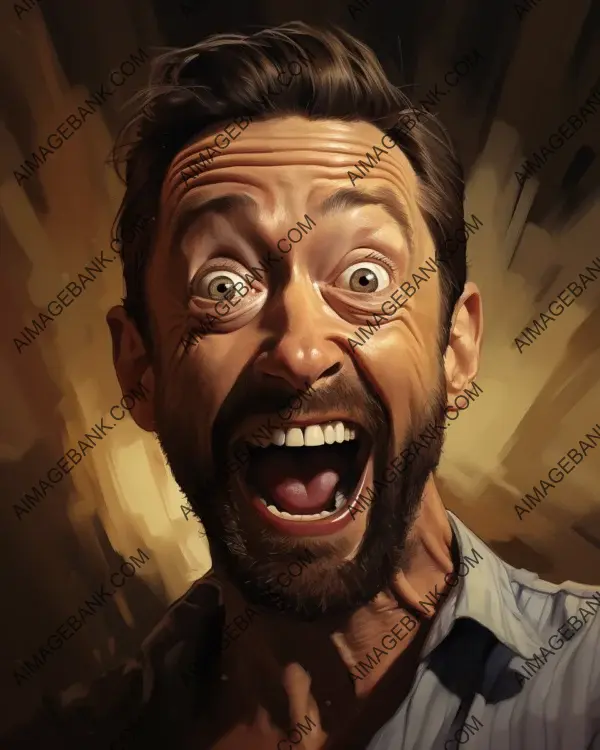 Hugh Jackman: Caricature with Mad Maga Vibes