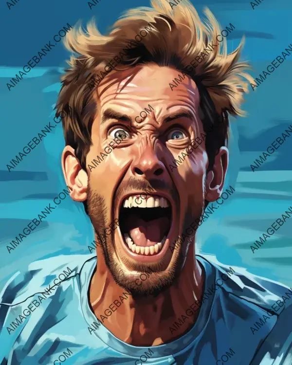 Vibrant Caricature of Andy Murray Using Digital Art Techniques