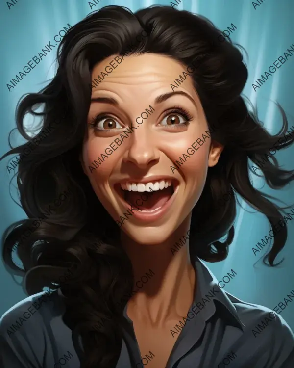 Laura Pausini: Caricature with Digital Art Techniques