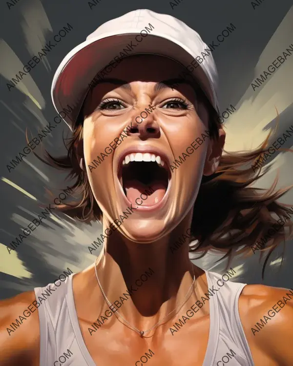 Martina Hingis: Vibrant Digital Art Caricature