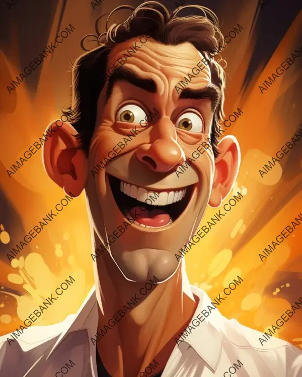 Vibrant Digital Art Caricature of Pete Sampras