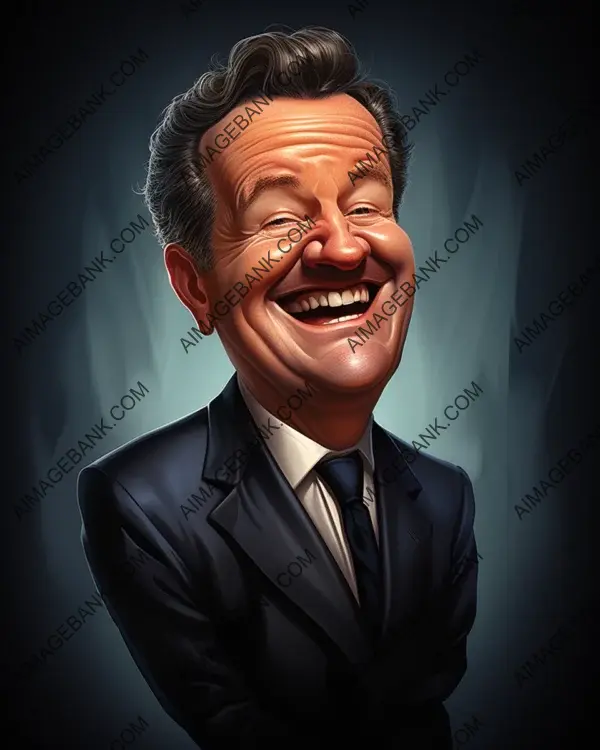 Vibrant Digital Art Caricature of Piers Morgan