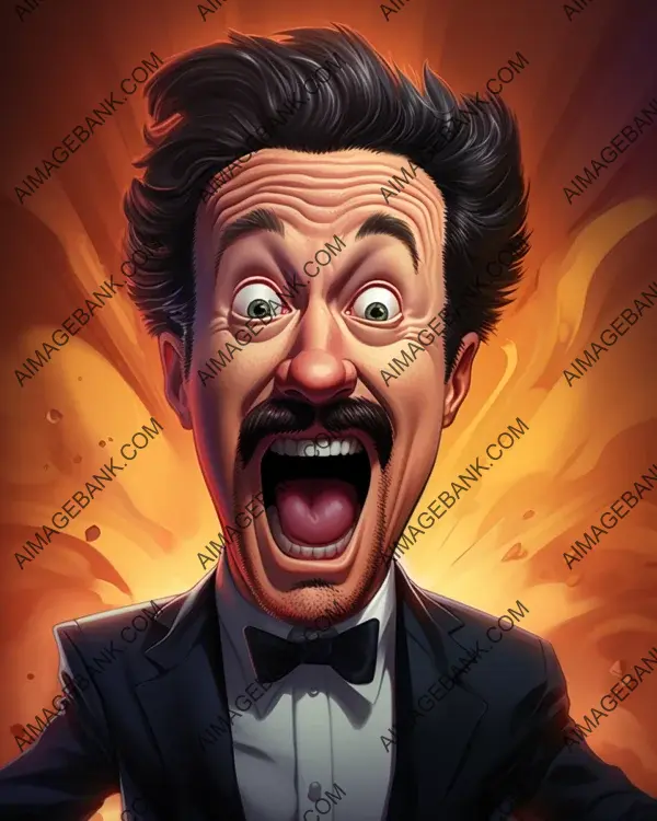 Artistic Caricature of Piers Morgan in Vibrant Style