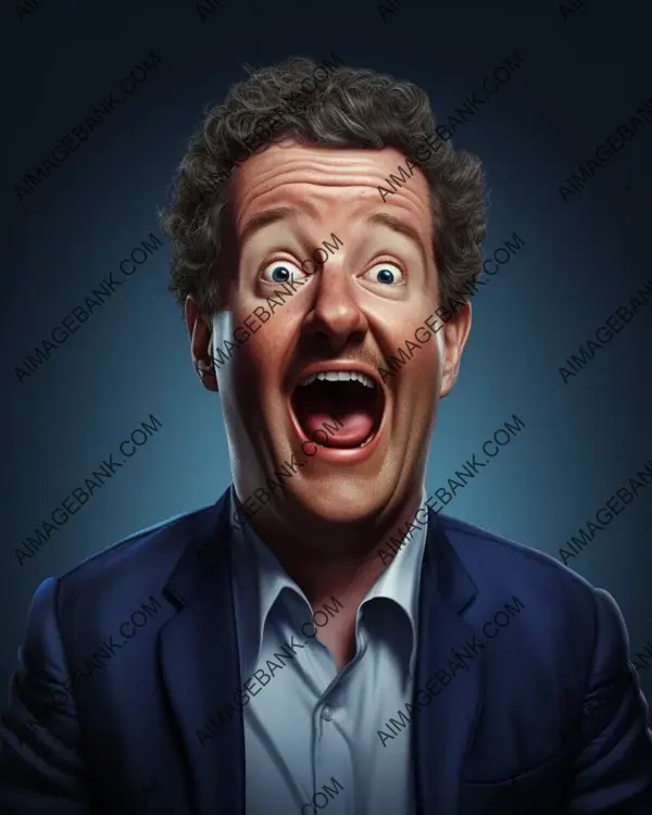 Piers Morgan Caricature: Vibrant Digital Art