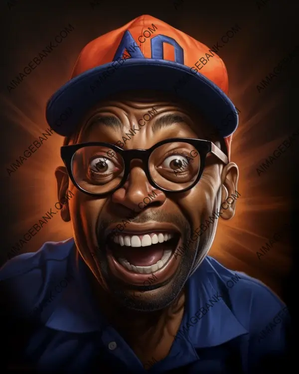 Exploring the Artistic World of Spike Lee: Vibrant Caricature with Digital Art Techniques