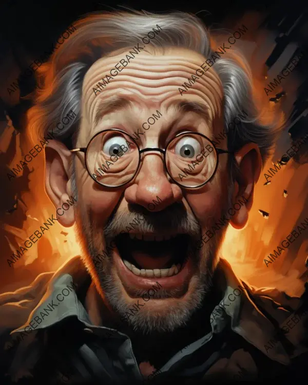 Celebrating Steven Spielberg: A Dynamic Caricature Crafted with Digital Art