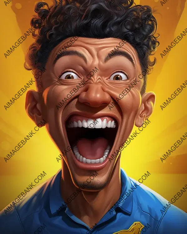 Thiago Silva: A Vibrant Caricature Showcased with Digital Art Techniques