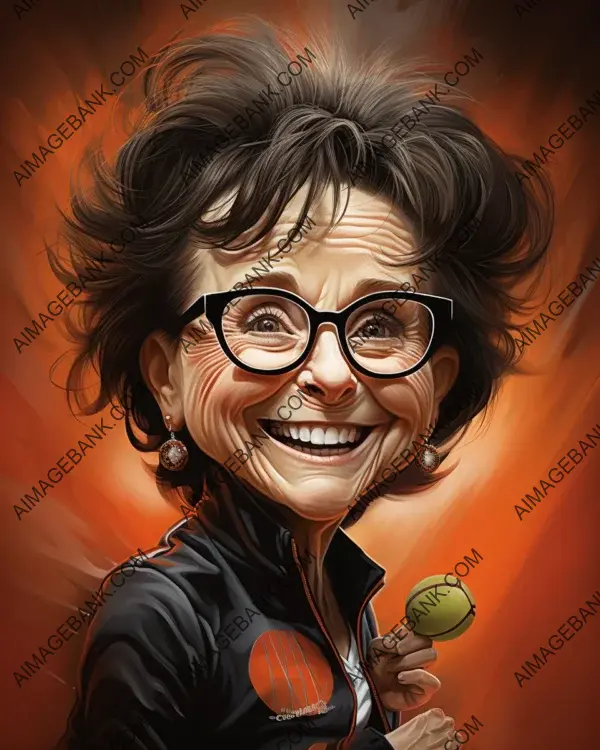 Mastering Digital Art Techniques for a Vibrant Caricature of Billie Jean King