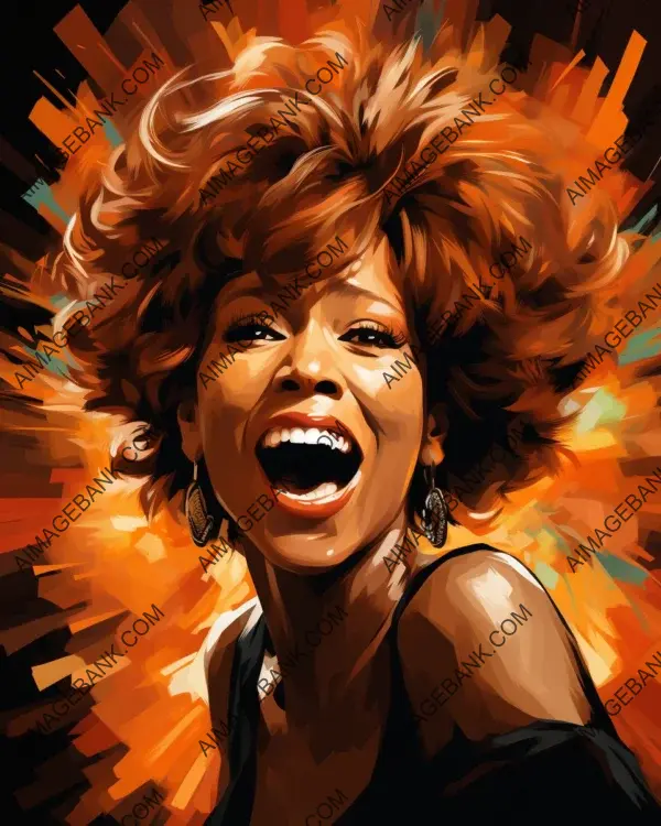 Whitney Houston&#8217;s Iconic Voice Brought to Life with Vibrant Caricature and Digital Art