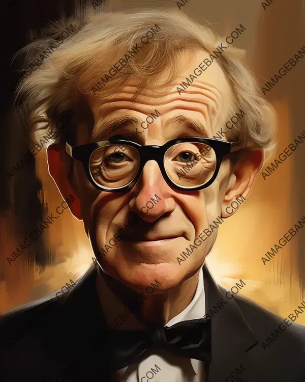 Celebrating Woody Allen: A Dynamic Caricature Created with Digital Art Techniques