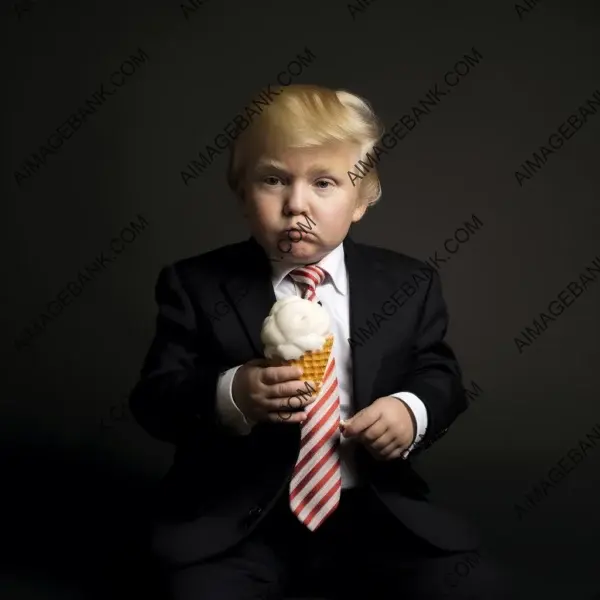 Funny Photography: Donald Trump as a Boy with Ice Cream