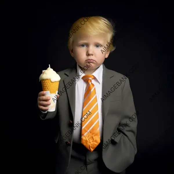 Humorous Capture: Donald Trump Enjoying Bockig Ice Cream as a Boy