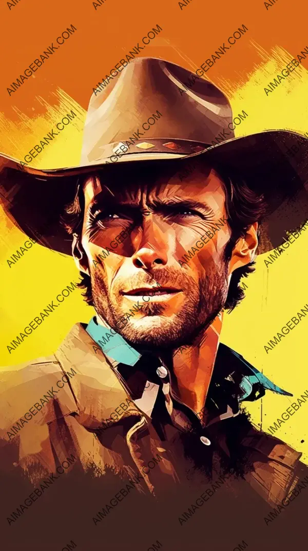 The Iconic Cowboy: Illustrated Glory of Clint Eastwood