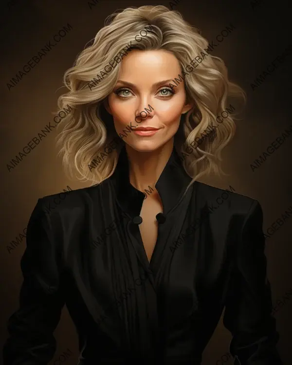 Michelle Pfeiffer Vibrant Caricature: A Captivating Digital Art Experience